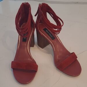 White House Black Market Margot  Rust Color Suede Block Heels